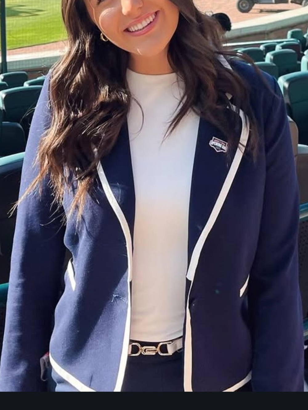 Cynthia Rowley Navy Blazer with White Trim